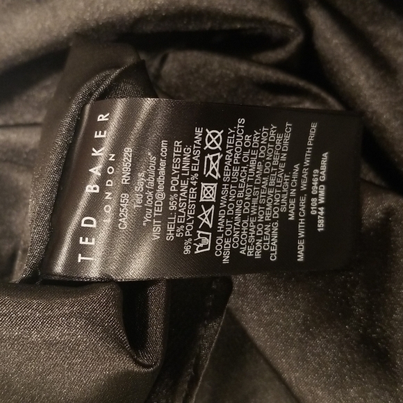 💕TED BAKER💕 Gabria One Shoulder Drape Midi Dress ~ Metallic Gold US 12 NWT - Picture 16 of 16